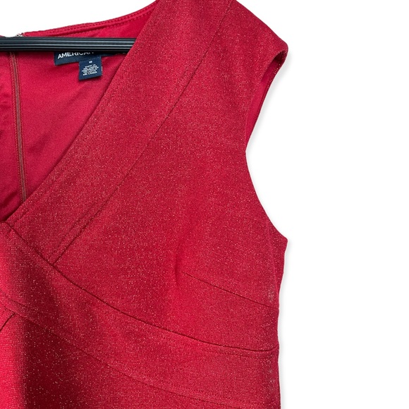 American Living Red V-neck Lurex Dress Size 16 - Picture 6 of 16